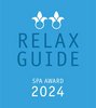 Relax Guide Spa Award 2024 logo on blue background