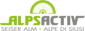 Alps Activ logo with bike tire and Seiser Alm text