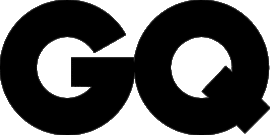 Black and white GQ logo with transparent background